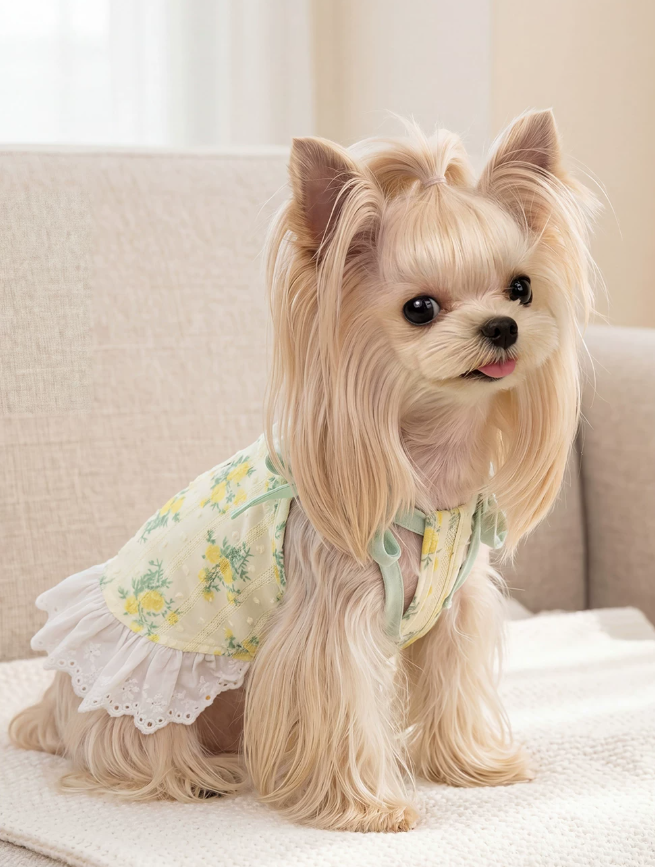 Ditsy Floral Summer Suspender Puppy Dress