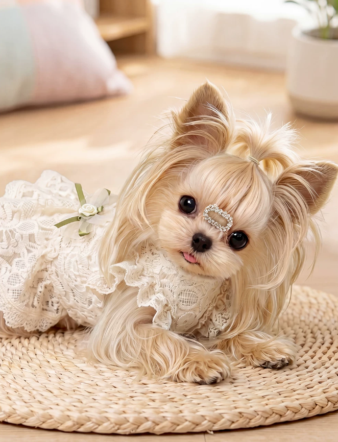 Lace Bridal-Inspired Puppy Gown