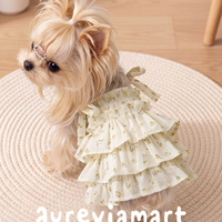 Puffy Suspender Floral Garden Puppy Dress