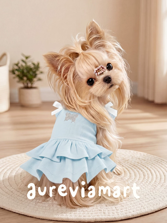 Butterfly Sleeve Pet Princess Dress Couture