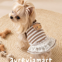 Striped Ruffle Tank Dress for Small Dogs