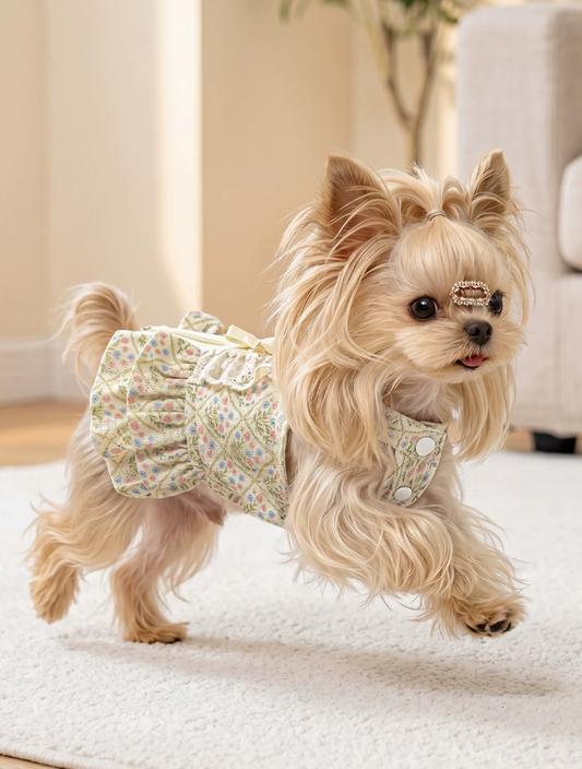 Romantic Floral Suspender Mini Dog Dress