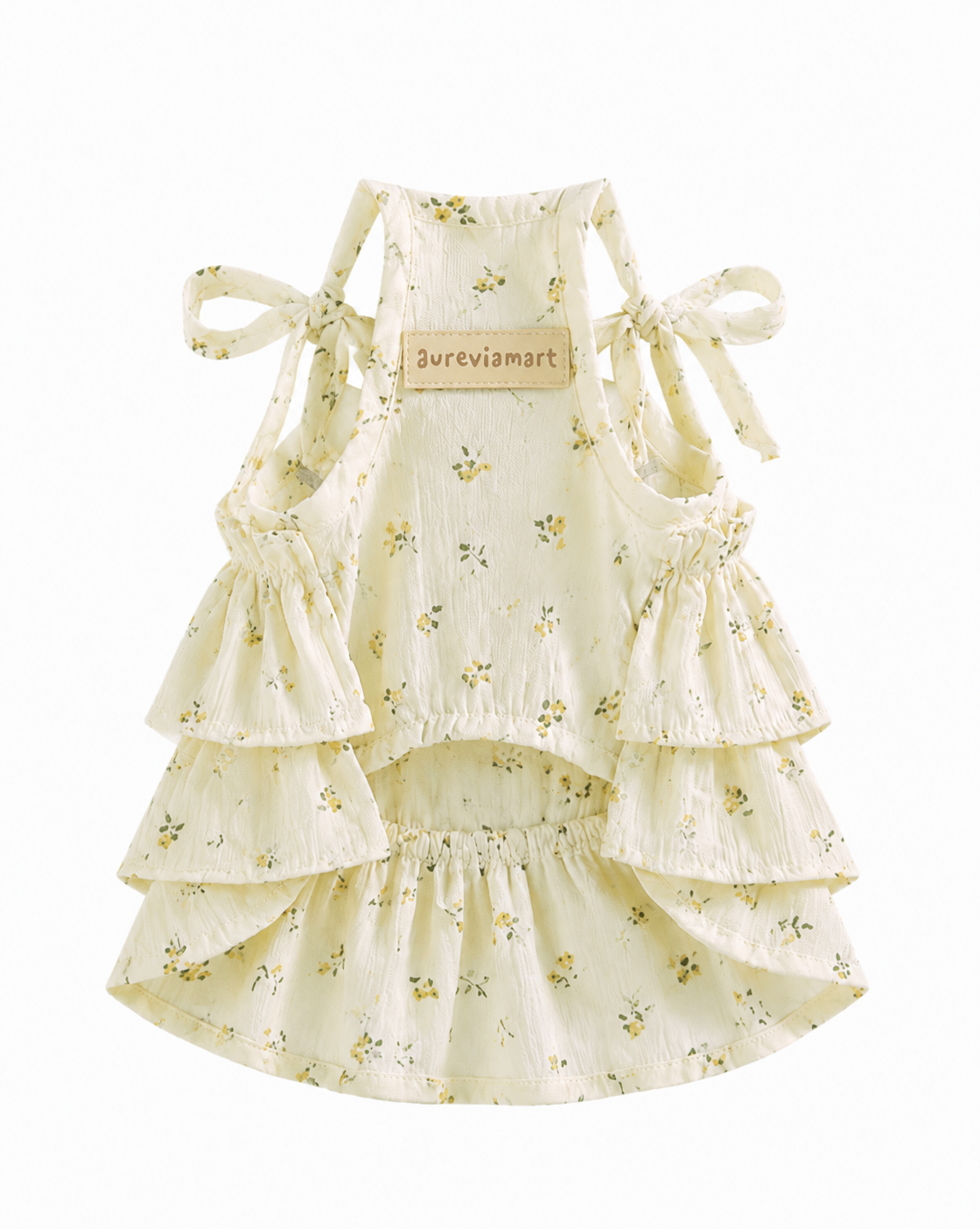 Puffy Suspender Floral Garden Puppy Dress