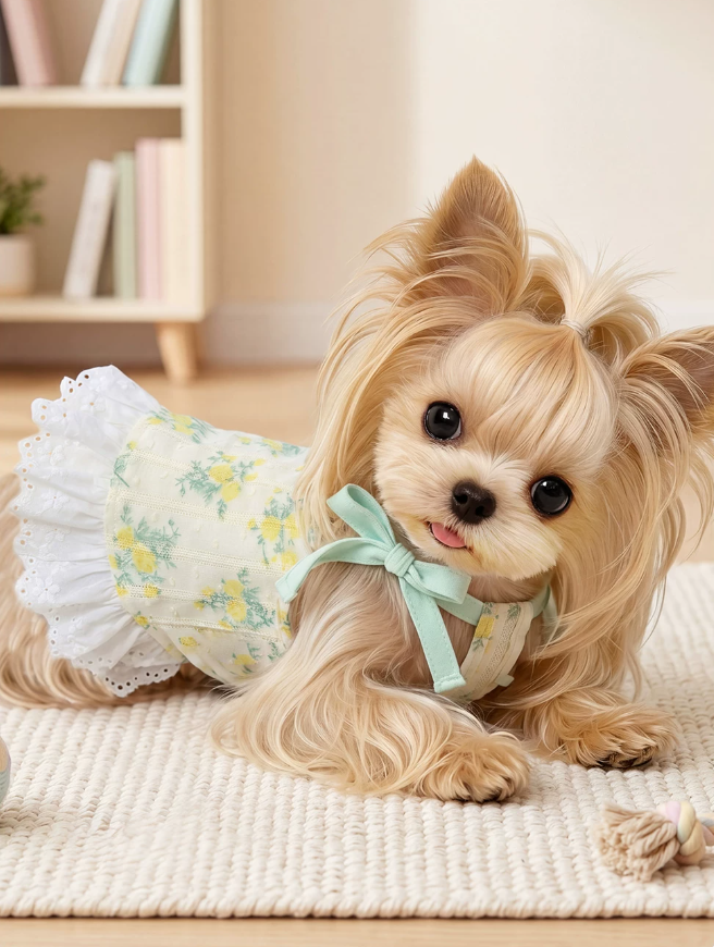 Ditsy Floral Summer Suspender Puppy Dress