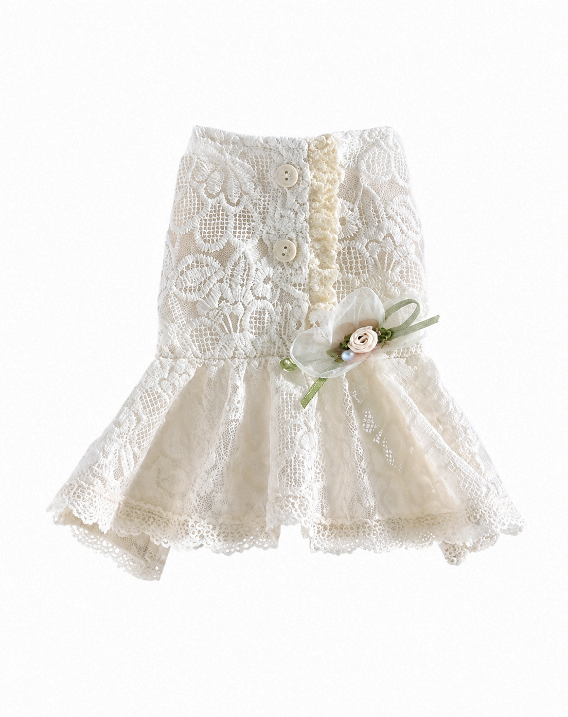 Lace Bridal-Inspired Puppy Gown