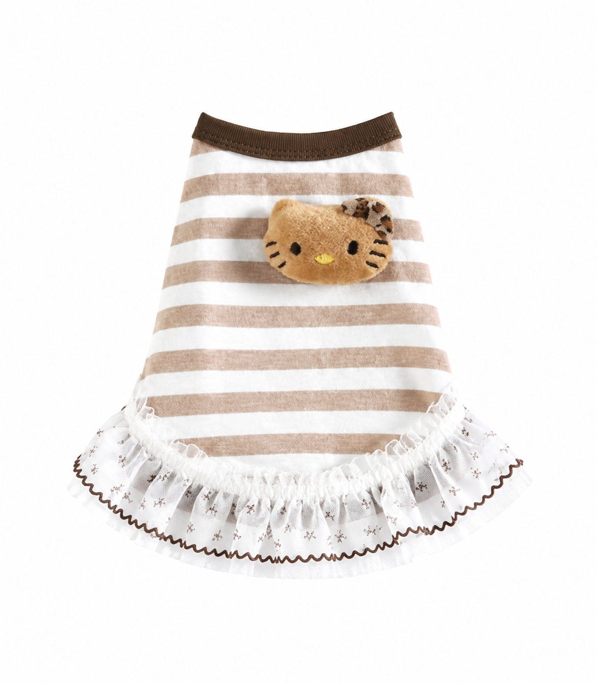 Striped Ruffle Tank Dress for Small Dogs