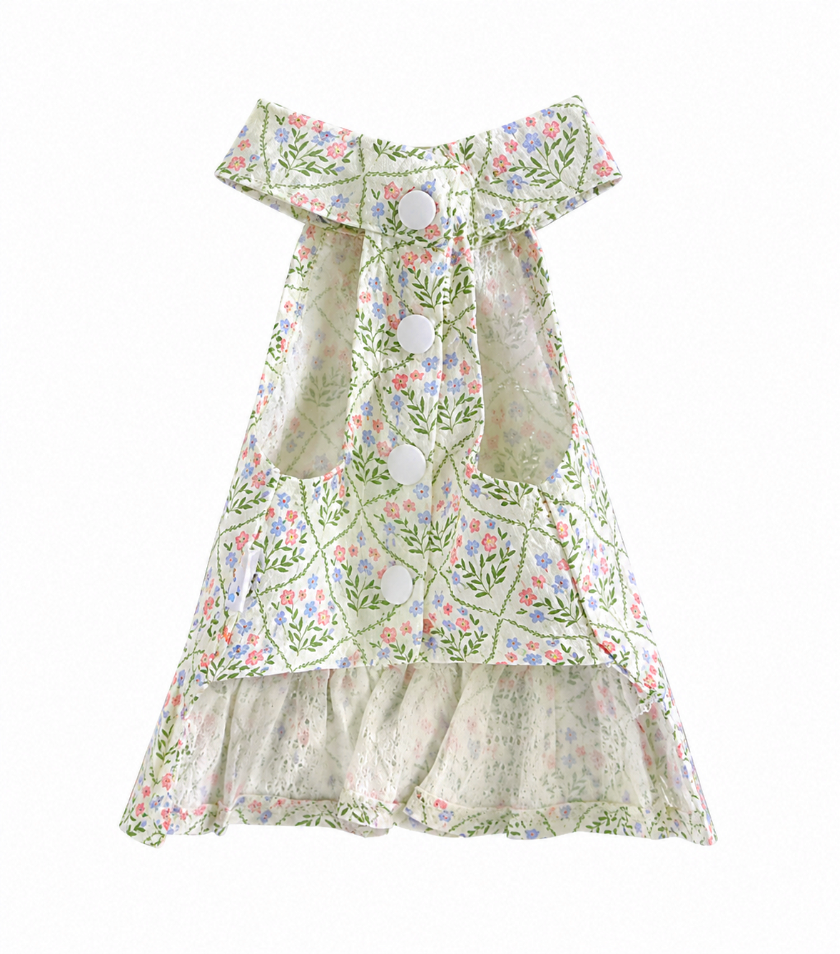 Romantic Floral Suspender Mini Dog Dress