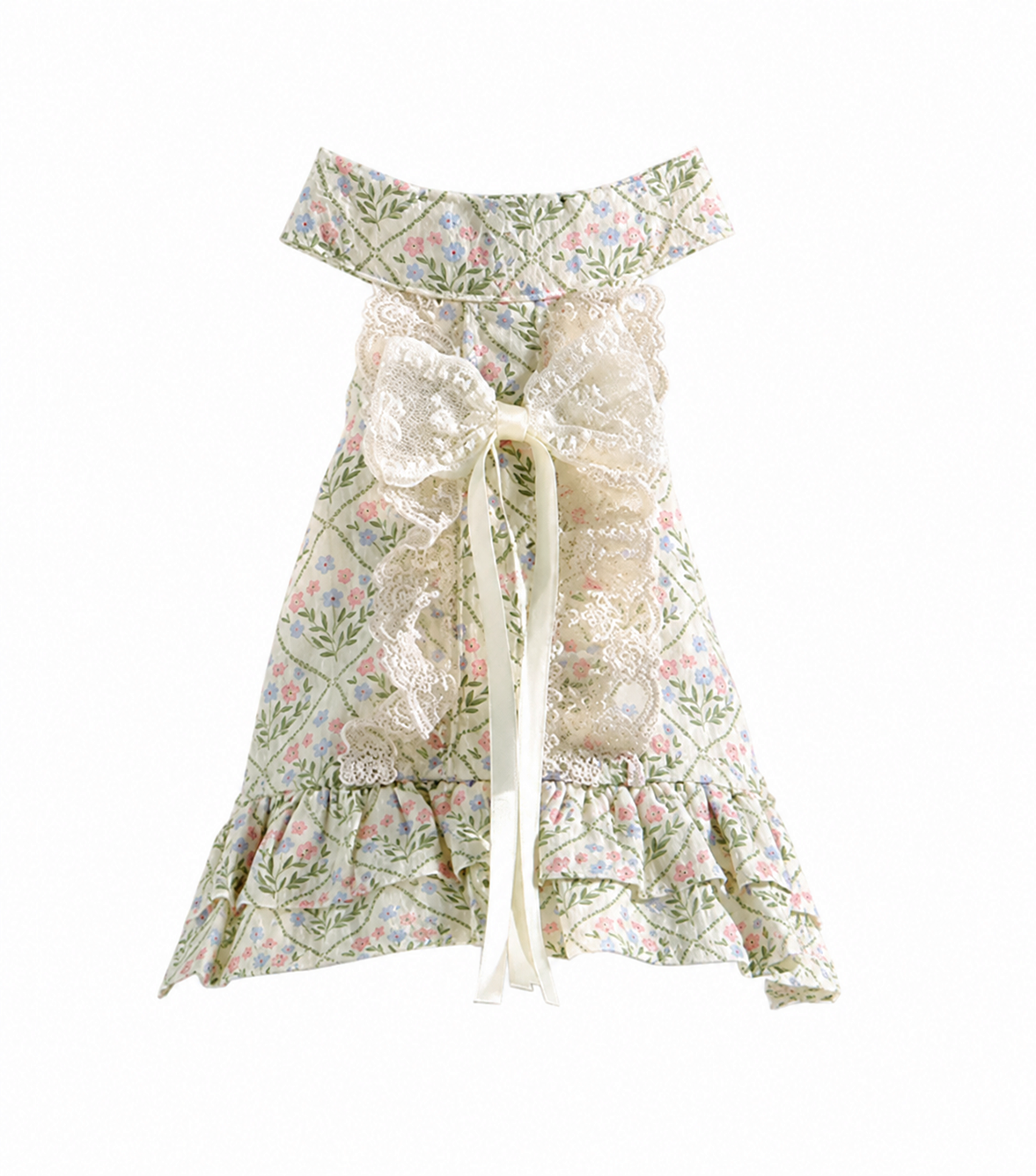 Romantic Floral Suspender Mini Dog Dress
